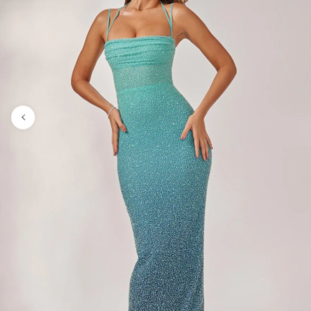Embellished Ombré Maxi Dress